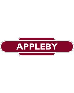 Metal totem-style station sign: Appleby