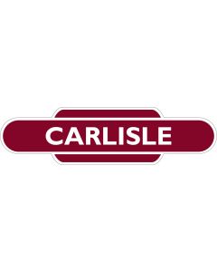 Metal totem-style station sign: Carlisle