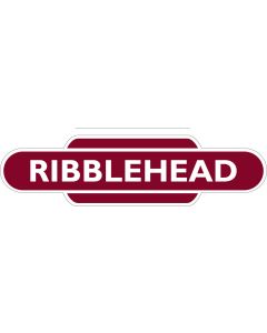 Metal totem-style station sign: Ribblehead