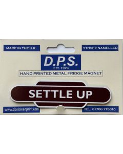 Pair of Totem Style Station Signs - Settle Up & Settle Down