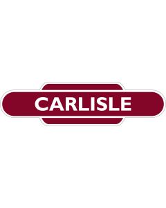 Metal totem-style station sign: Carlisle