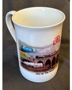 Bone China Mug with Settle to Carlisle Railway Montage 