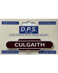 Metal totem-style station sign, closed station - Culgaith