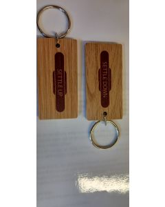 Key Ring - Solid Oak with Settle Up & Settle Down Totem design