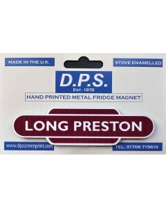 Metal totem-style station sign: Long Preston